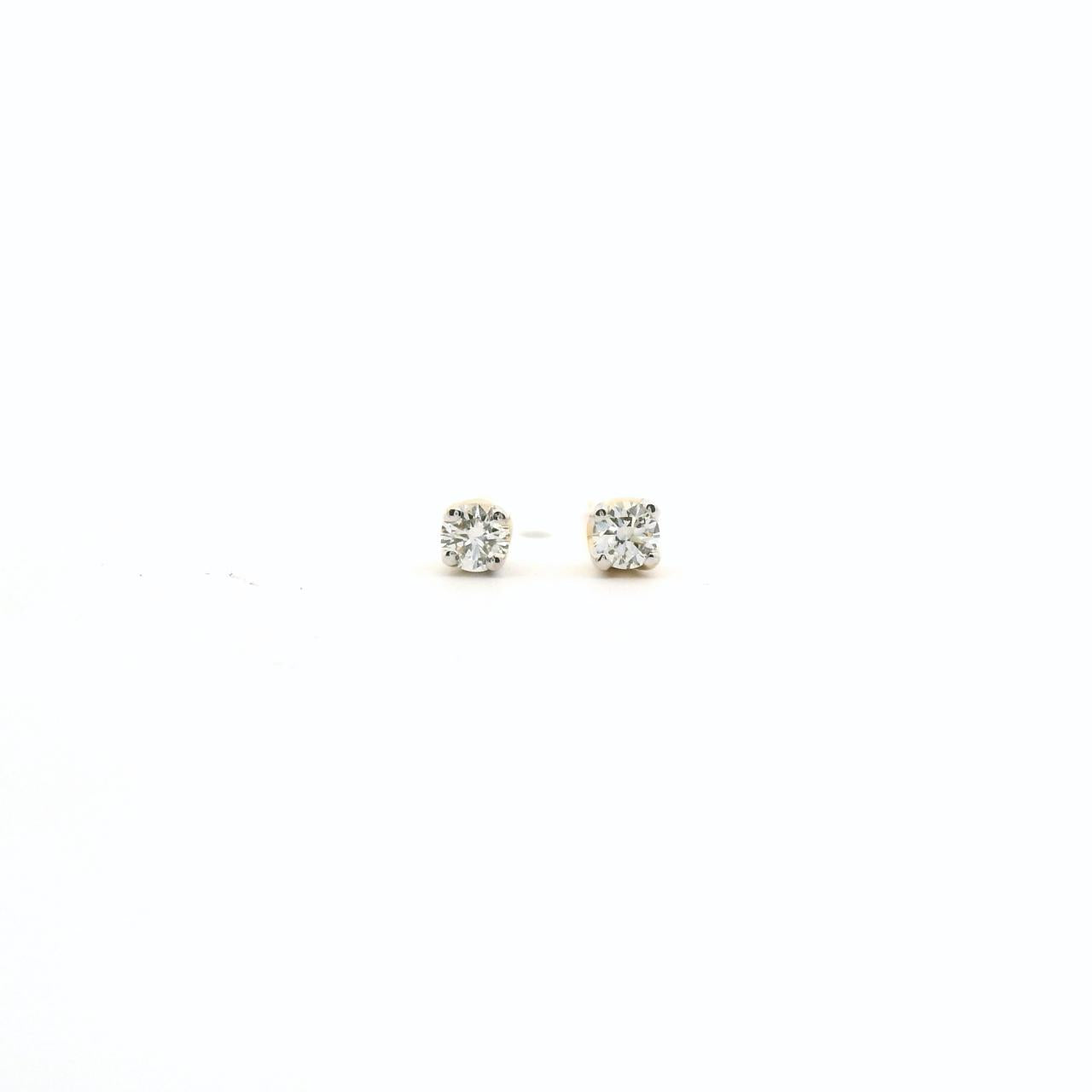 9ct Yellow Gold Diamond Four Claw Stud Earrings