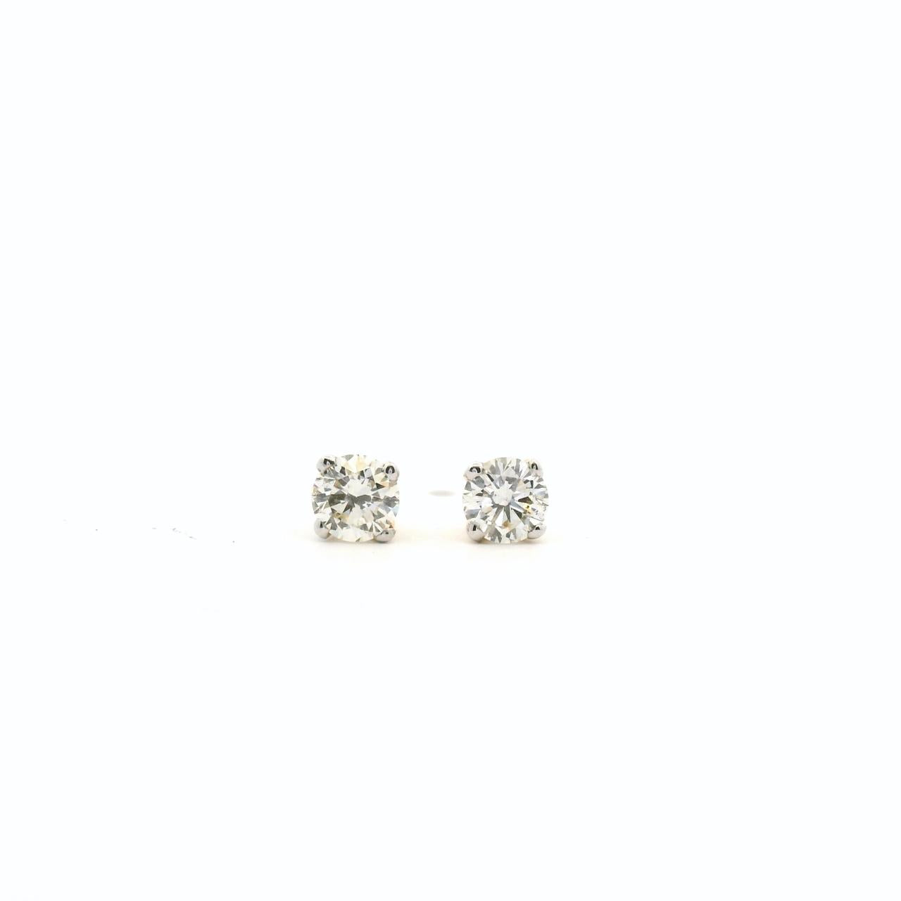 9ct Yellow Gold Diamond Four Claw Stud Earrings