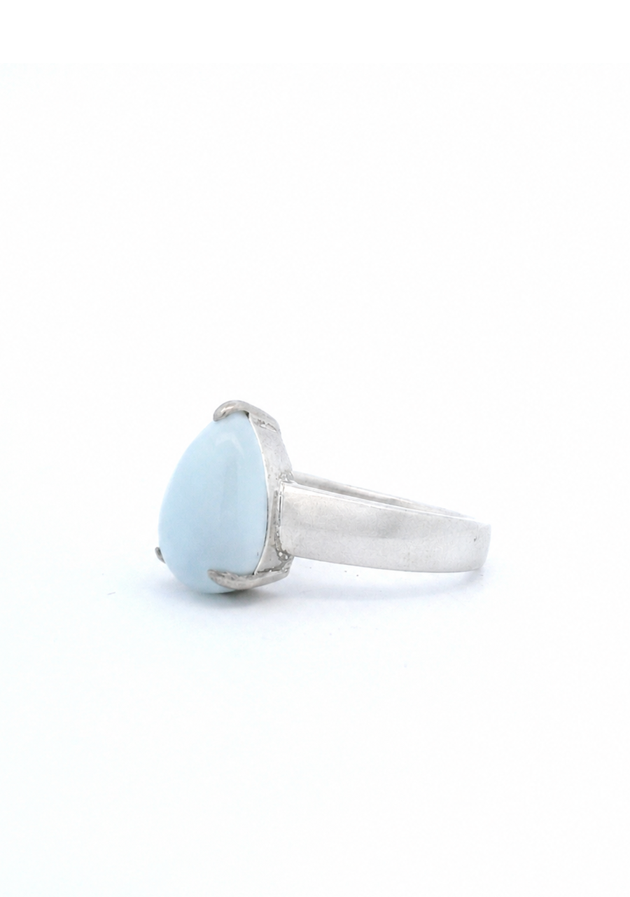 Sterling Silver Pear Shaped Blue Opal Ring