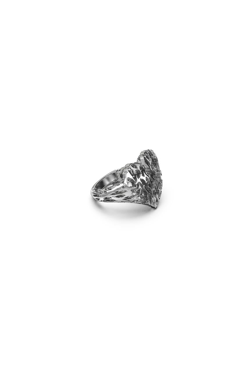 Stolen Girlfriends Club Sterling Silver Death Metal Hearts Ring
