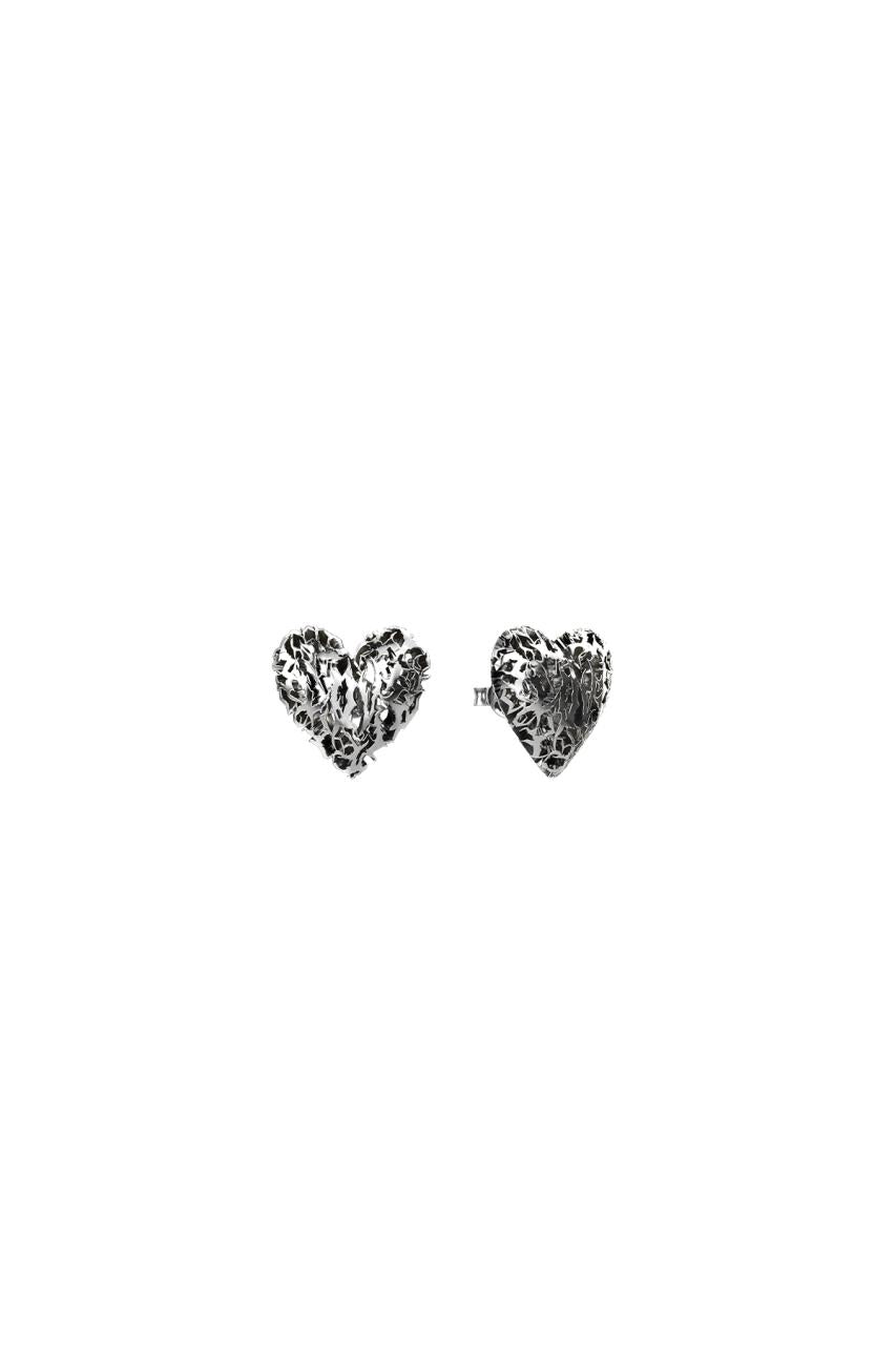 Stolen Girlfriends Club Sterling Silver Death Metal Hearts Earrings