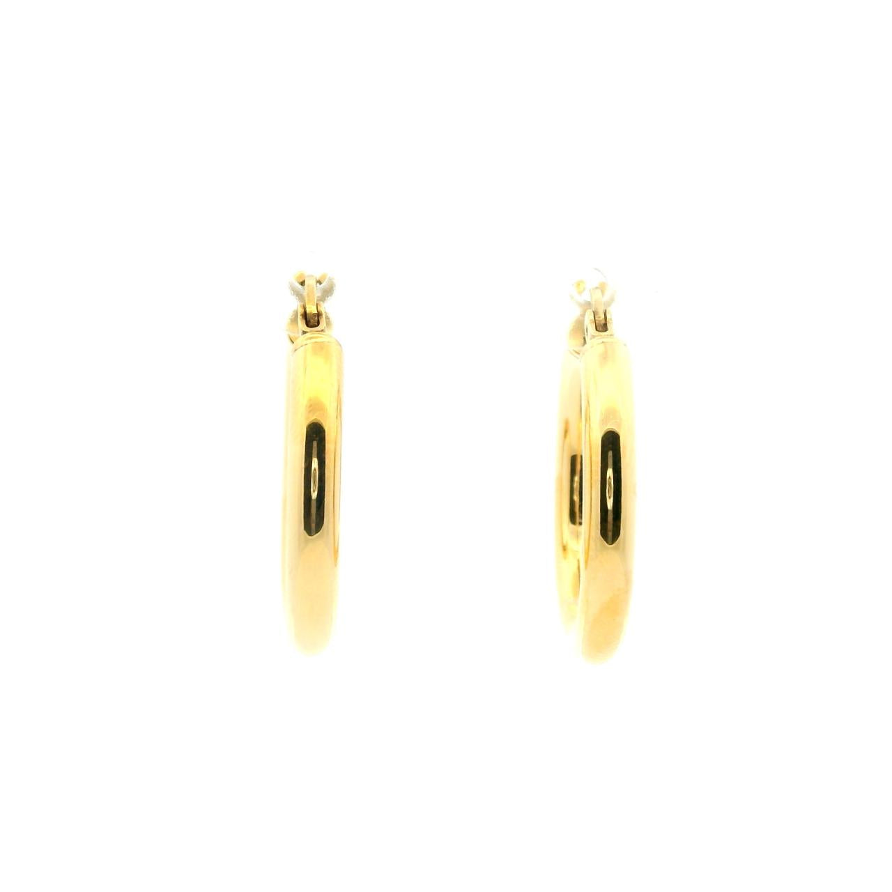 Estate 9ct Yellow Gold Round Hoop Earrings