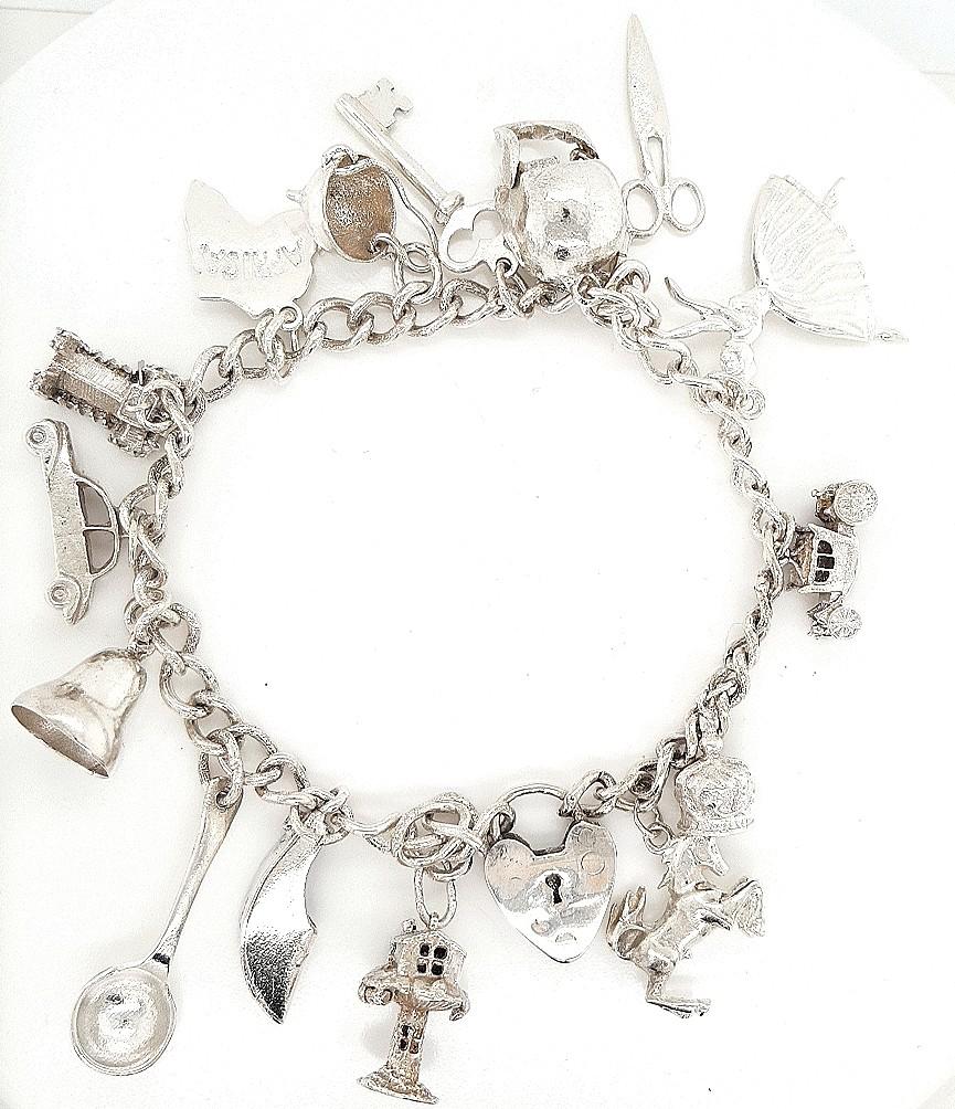 Estate Sterling Silver Charm Bracelet