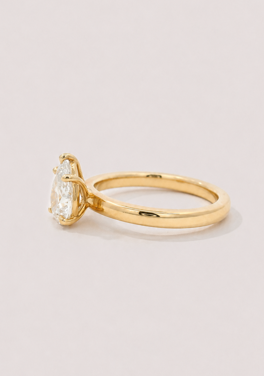 9ct Yellow Gold Pear Cut Laboratory Grown Diamond Ring