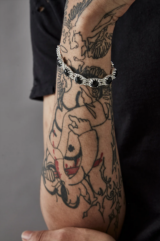 Stolen Girlfriends Club Sterling Silver Love Claw Eternity Onyx Bracelet