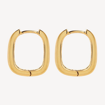 Najo 14ct Gold Plated 5x17mm Elysium Hoop Earrings