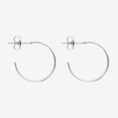 Najo Sterling Silver 10x20mm La Dolce Vita Hoop Earrings