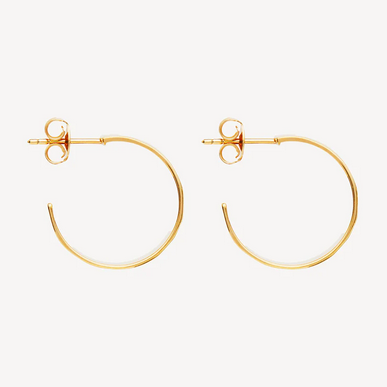 Najo 14ct Gold Plated 10x20mm La Dolce Vita Hoop Earrings