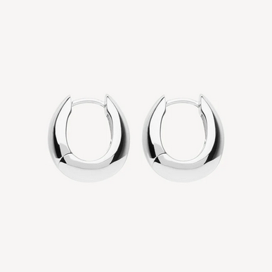Najo Sterling Silver 14x15mm Arco Huggie Earrings
