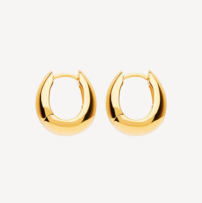 Najo 14ct Gold Plated 14x15mm Arco Huggie Earrings