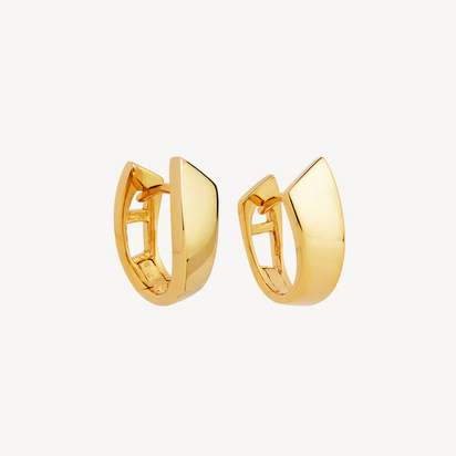Najo 14ct Gold Plated 6x11mm Versailles Huggie Earrings