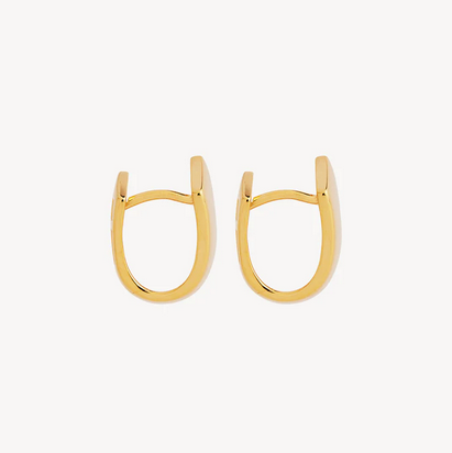 Najo 14ct Gold Plated 6x11mm Versailles Huggie Earrings