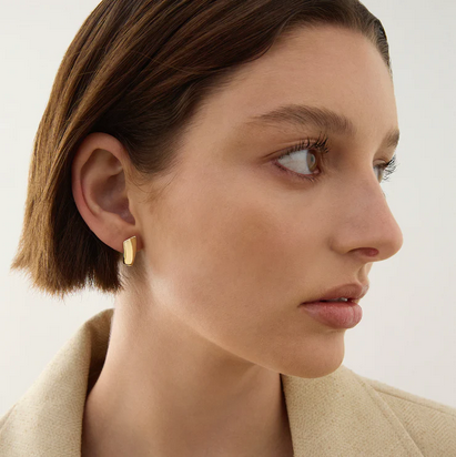 Najo 14ct Gold Plated 6x11mm Versailles Huggie Earrings