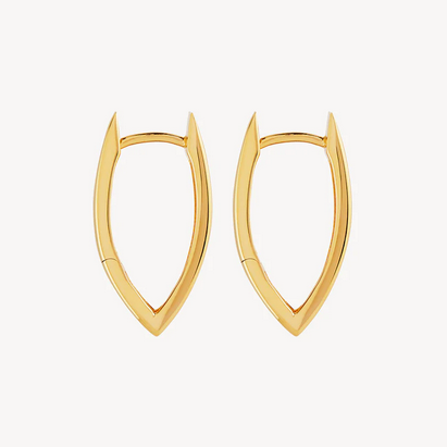 Najo 14ct Gold Plated 5x22mm Swan Huggie Earrings