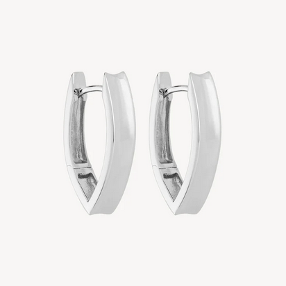 Najo Sterling Silver 5x22mm Swan Huggie Earrings
