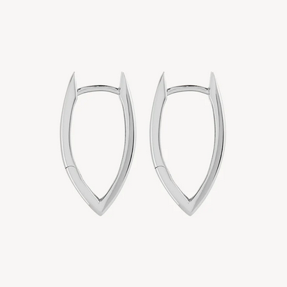 Najo Sterling Silver 5x22mm Swan Huggie Earrings