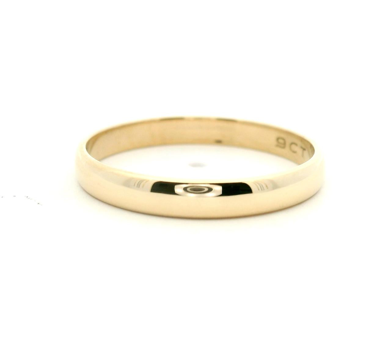 Estate 9ct Yellow Gold Plain 2.7mm Band