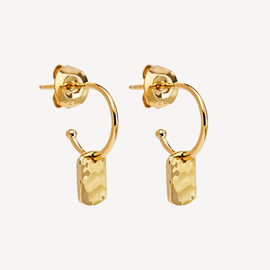 Najo 14ct Gold Plated Tigger Hoop Earrings