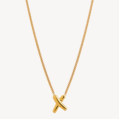 Najo 14ct Gold Plated Bisous Necklace