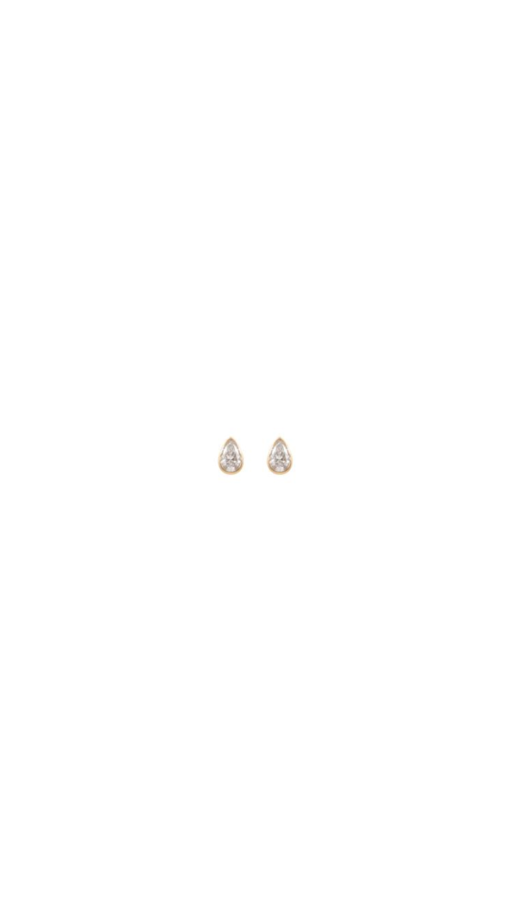 9ct Yellow Gold Bezel 0.50ct Pear Cut Laboratory Grown Diamond Stud Earrings