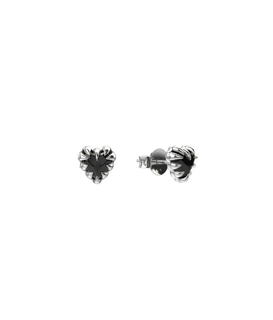 Stolen Girlfriends Club Sterling Silver Mini Love Claw Earrings with Onyx