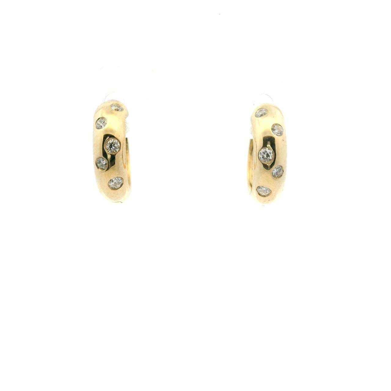 9ct Yellow Gold Diamond Scatter Set Hoop Earrings