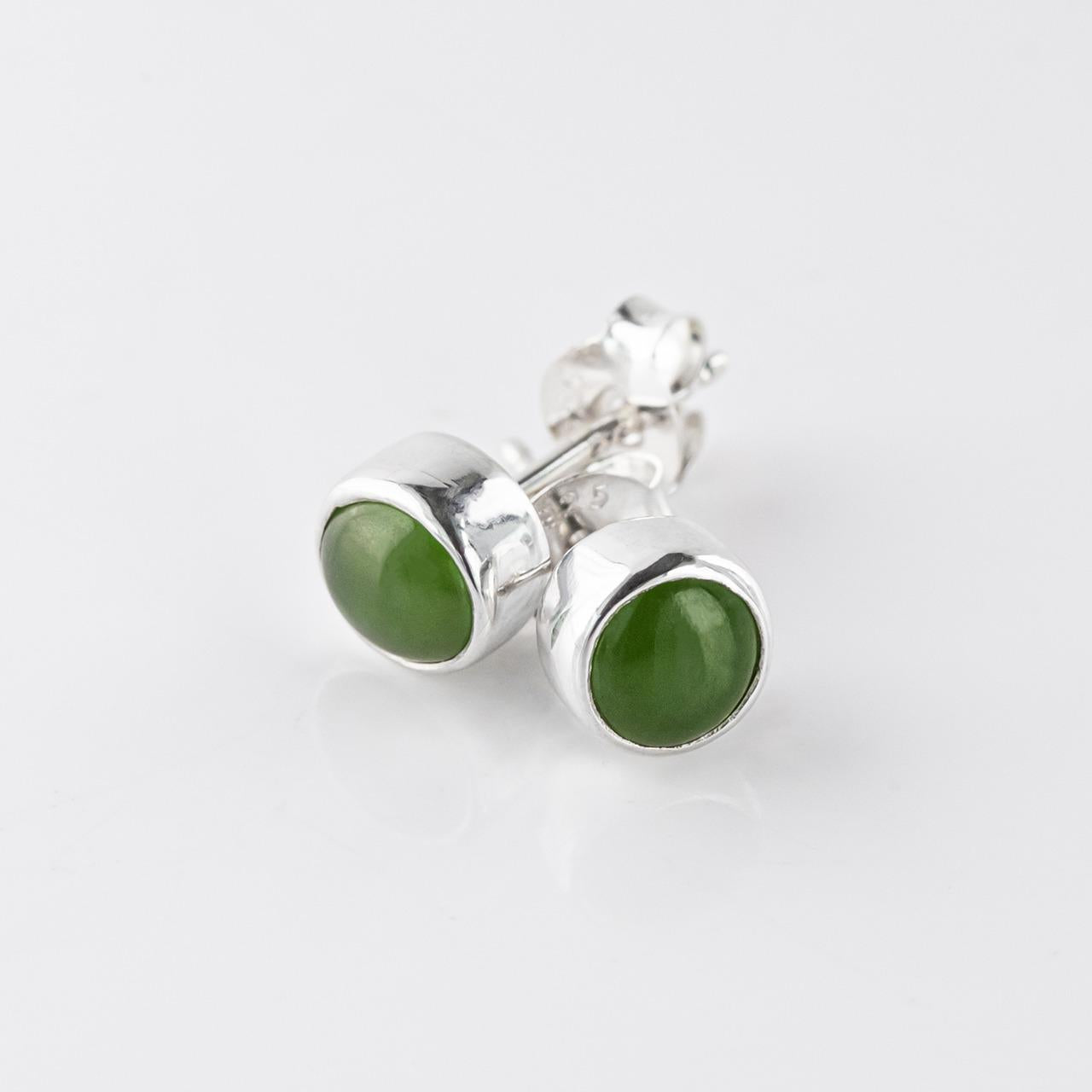 Nick Von K Sterling Silver Pounamu Dot Stud Earrings