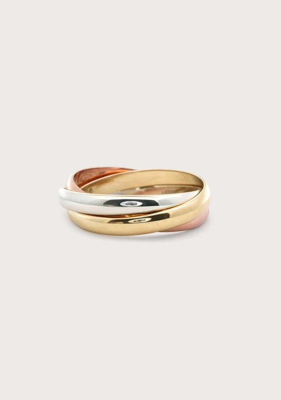 Estate 9ct Tri Tone Russian Wedding Band