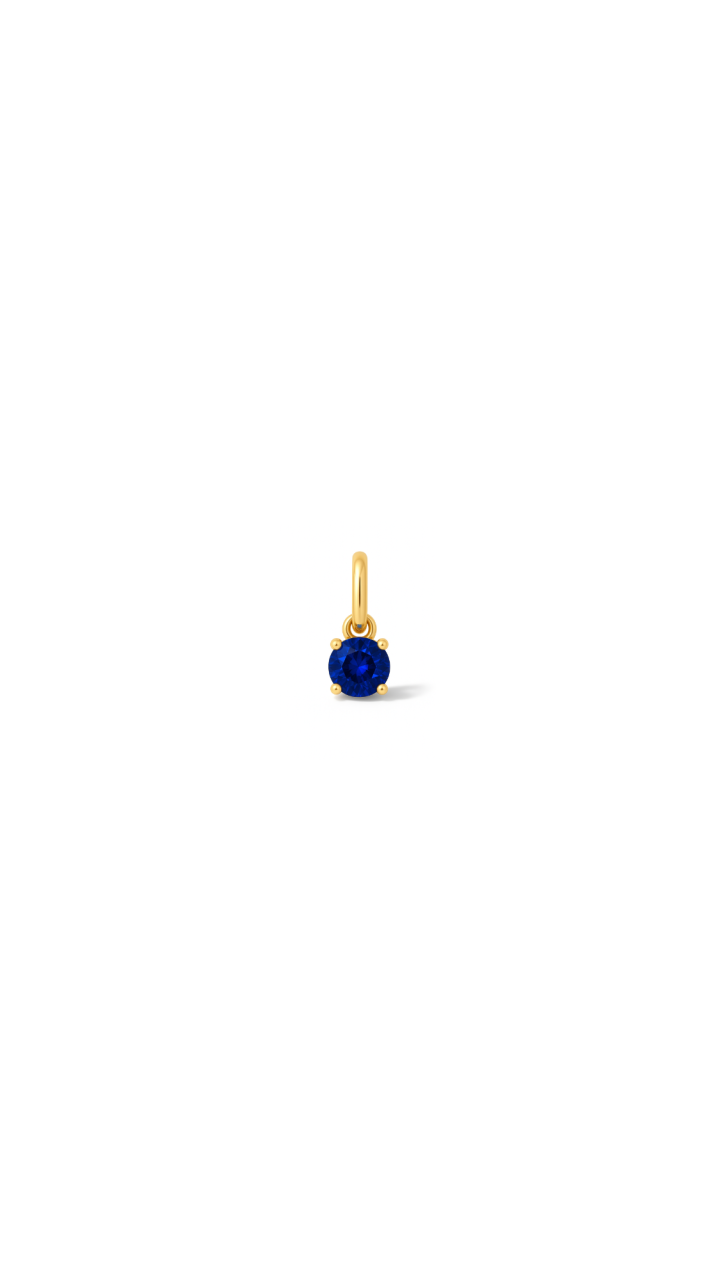 9ct Yellow Gold Laboratory Grown Sapphire Birthstone Pendant