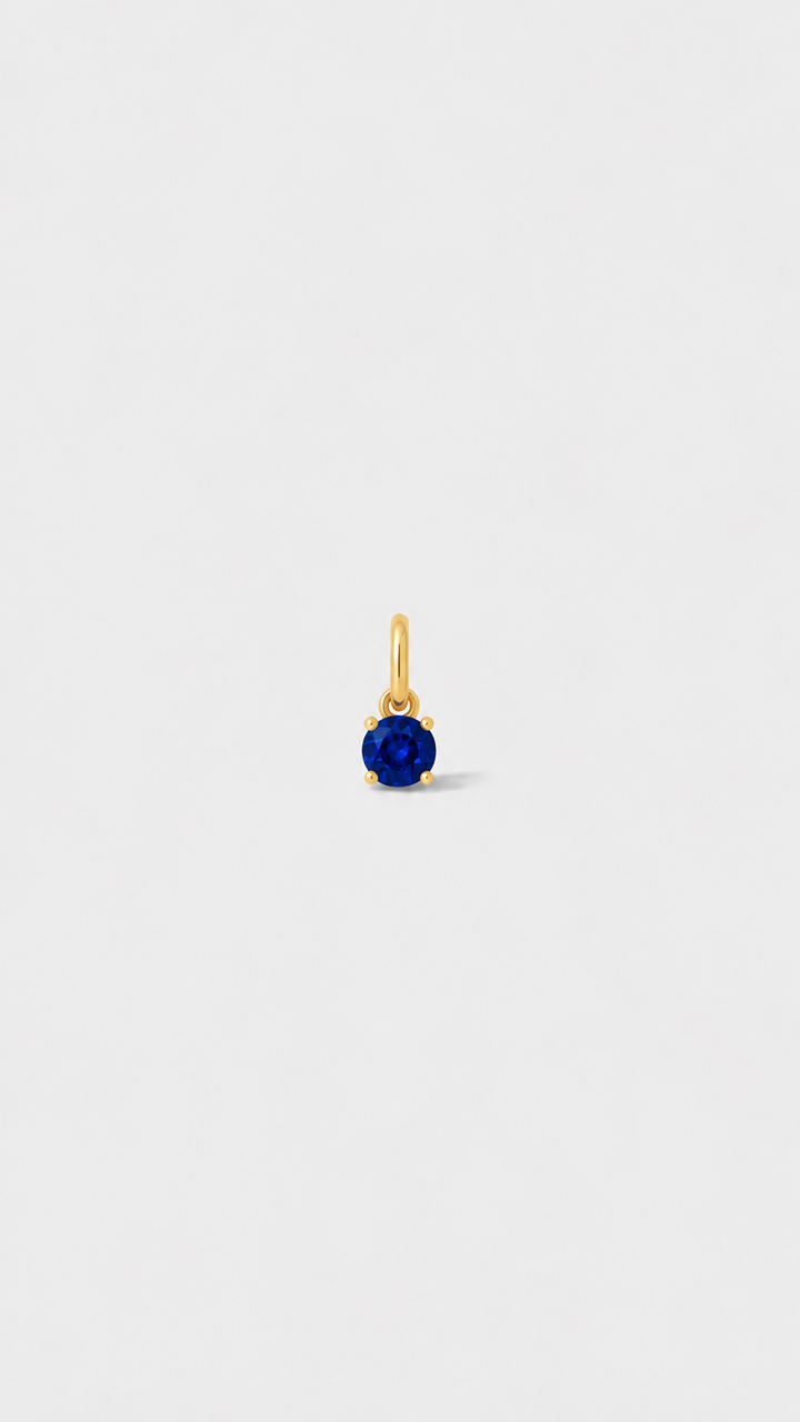 9ct Yellow Gold Synthetic Sapphire Birthstone Pendant