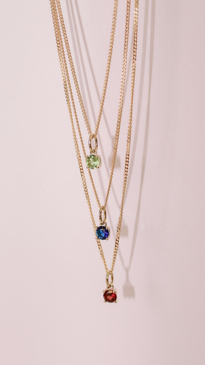 9ct Yellow Gold Blue Topaz Birthstone Pendant