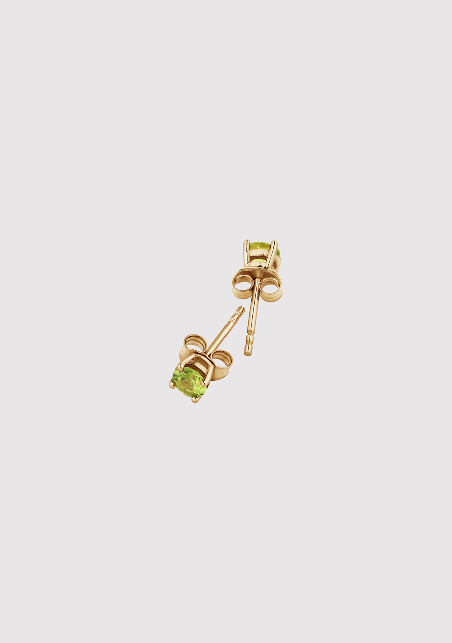 9ct Yellow Gold Peridot Birthstone Stud Earrings
