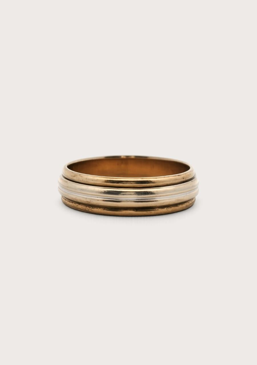 Estate 9ct Yellow & White Gold Band