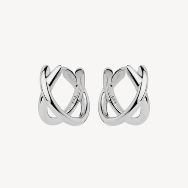 Najo Sterling Silver Moonkiss Huggie Earrings Earring Size: 9x13.5mm