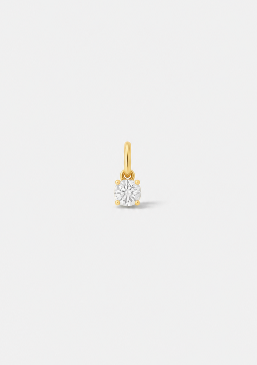 9ct Yellow Gold White Topaz Birthstone Pendant