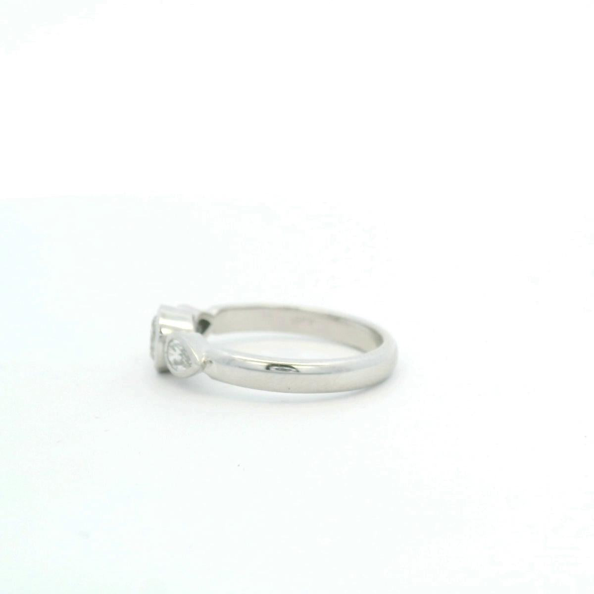 18ct White Gold Diamond Three Stone Bezel Set Ring