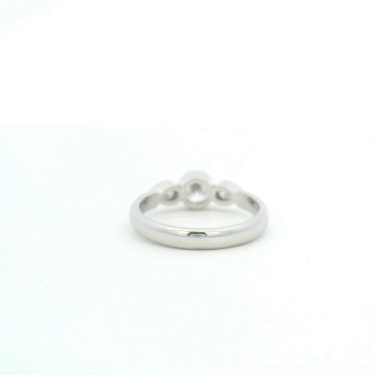 18ct White Gold Diamond Three Stone Bezel Set Ring