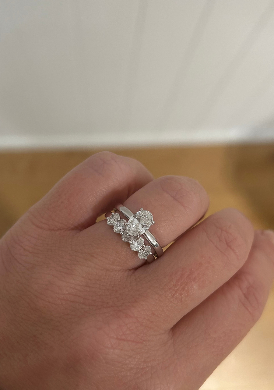 9ct White Gold Oval Laboratory Grown Diamond Solitaire Ring