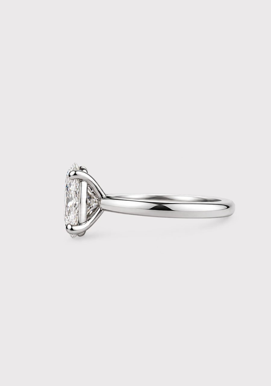 9ct White Gold Oval Laboratory Grown Diamond Solitaire Ring