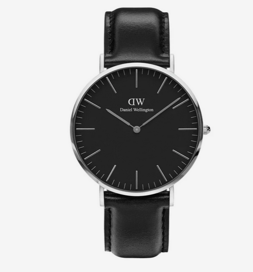 Daniel Wellington Steel Black Dial Sheffield 40mm Black Strap Watch
