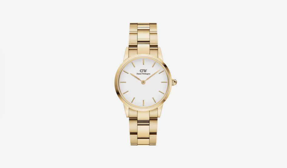 Daniel Wellington 28mm Gold Iconic Link White Dial Watch
