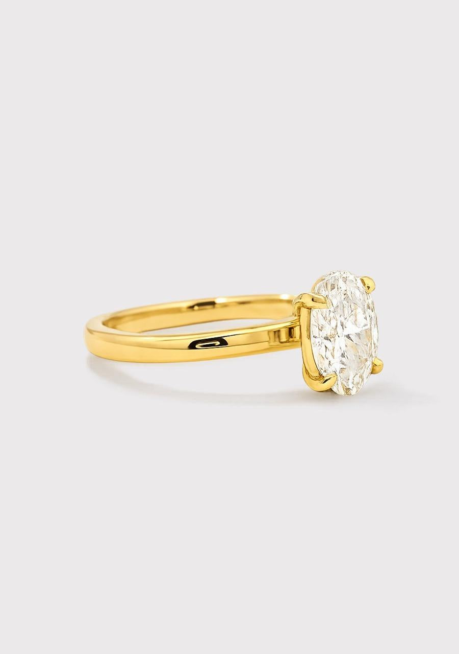 9ct Yellow Gold Oval Laboratory Grown Diamond Solitaire Ring