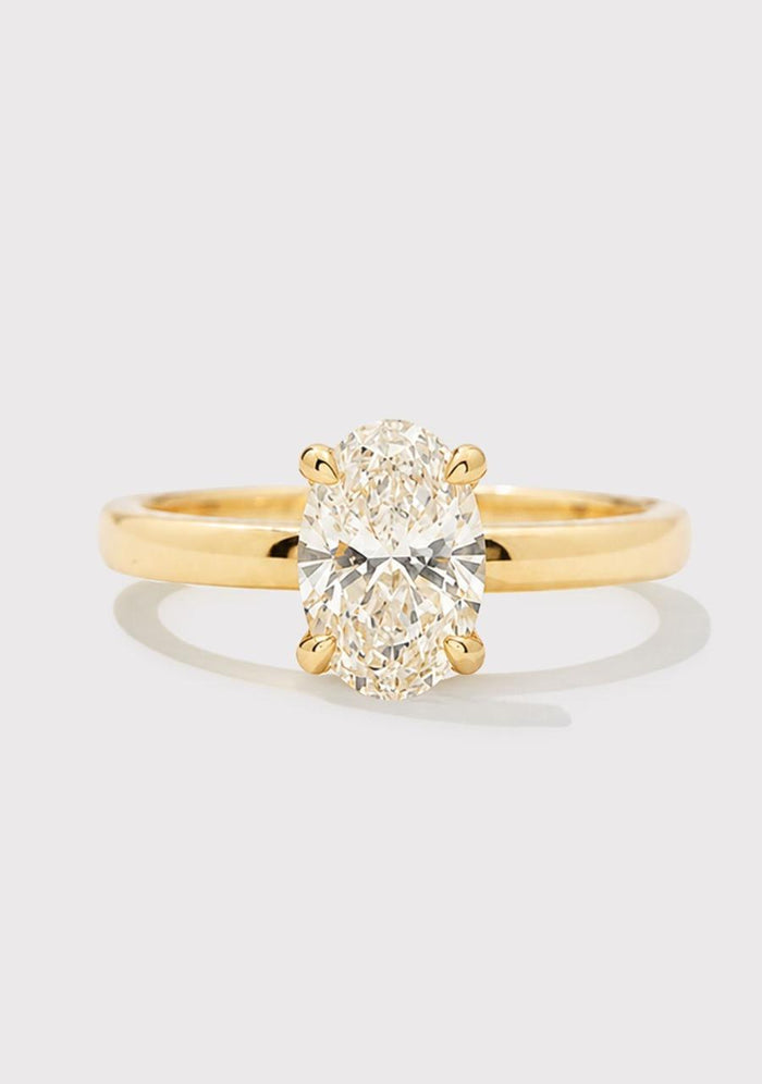 9ct Yellow Gold Oval Laboratory Grown Diamond Solitaire Ring