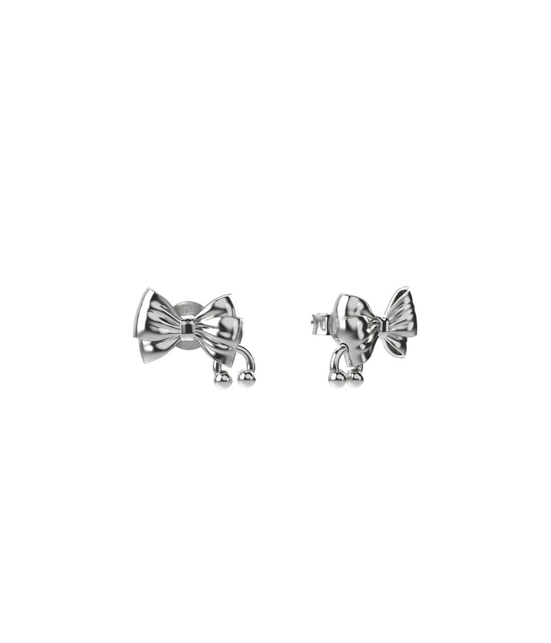 Stolen Girlfriends Club Sterling Silver Pierced Bow Stud Earrings