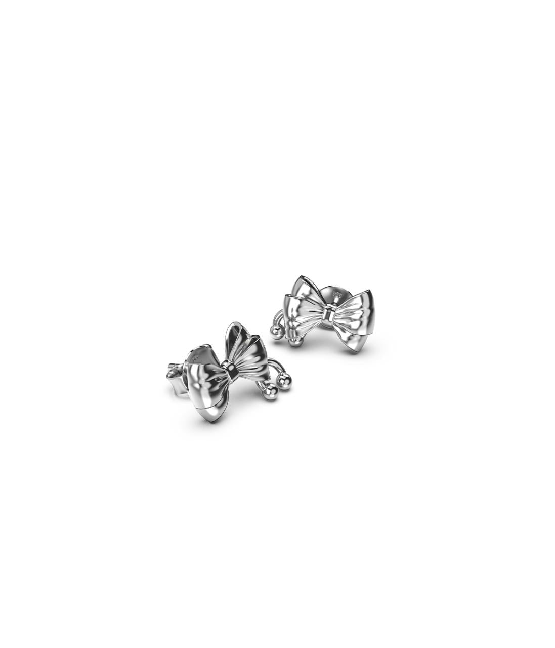 Stolen Girlfriends Club Sterling Silver Pierced Bow Stud Earrings
