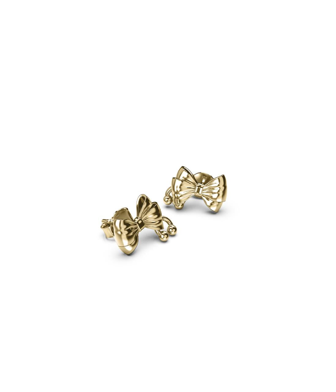 Stolen Girlfriends Club 18ct Gold Plated Pierced Bow Stud Earrings