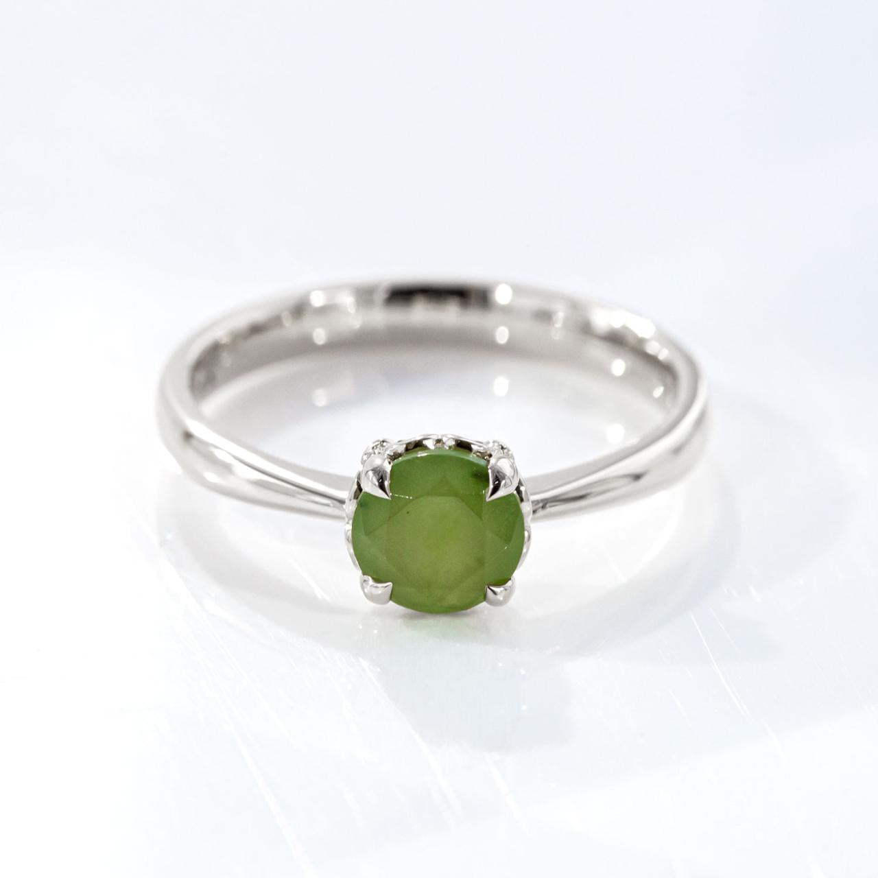 Nick Von K Baby Dewdrop ring with Pounamu Sterling Silver