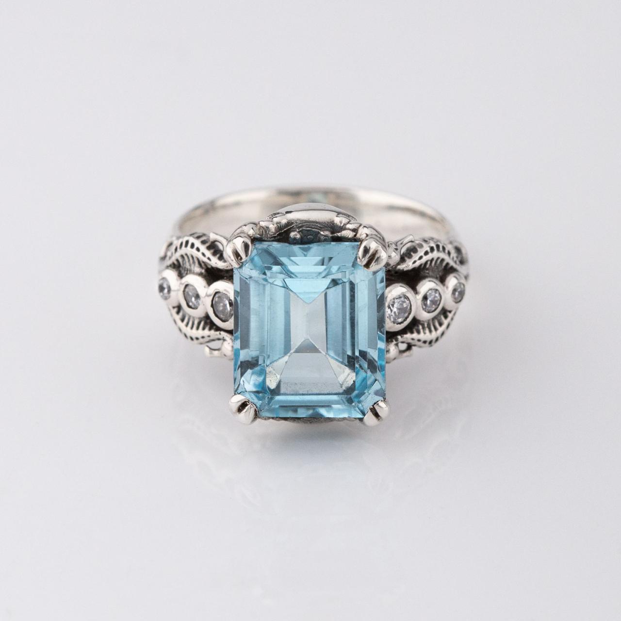Nick Von K Blue Topaz Tide Pool Ring Sterling Silver