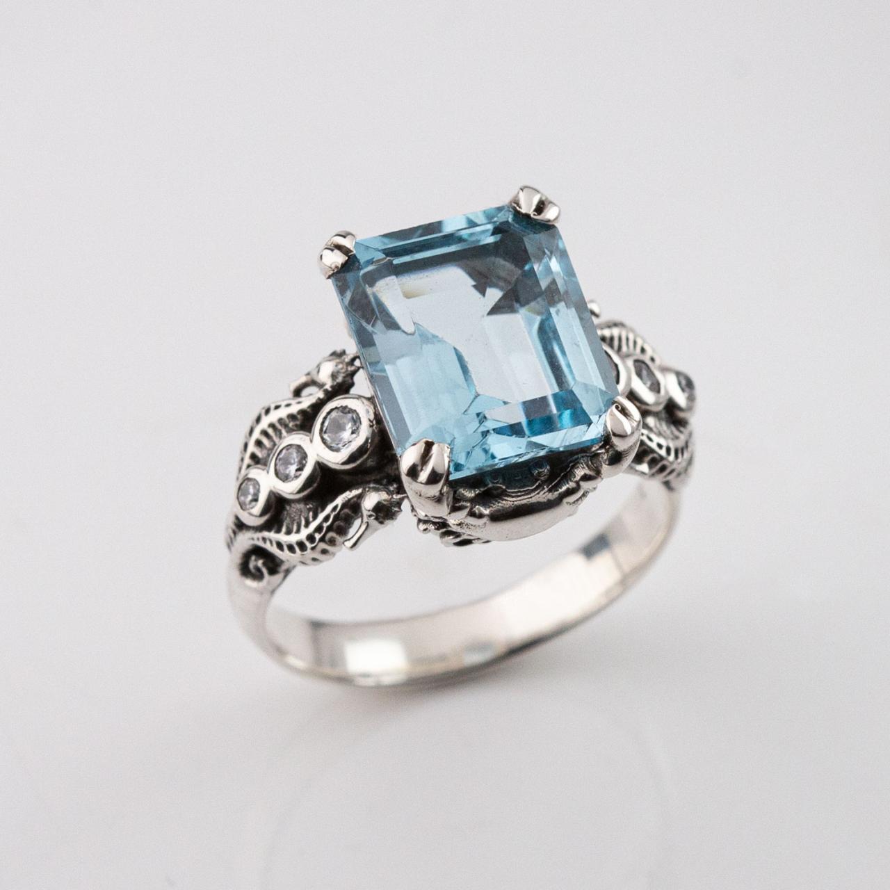 Nick Von K Blue Topaz Tide Pool Ring Sterling Silver