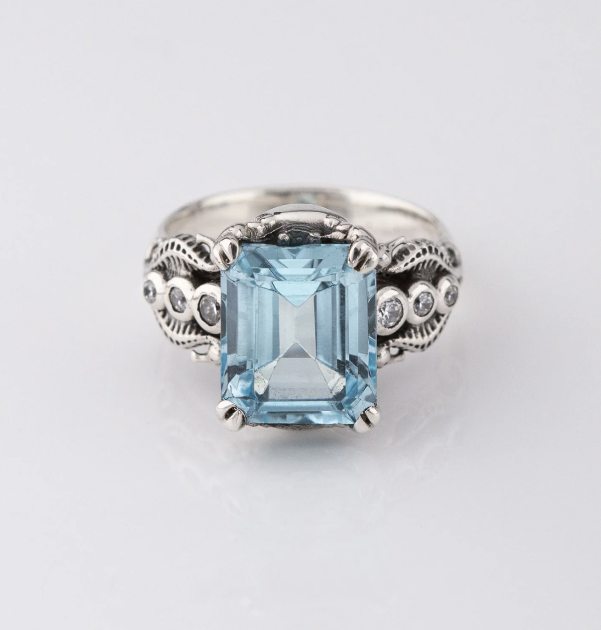 Nick Von K Blue Topaz Tide Pool Ring Sterling Silver